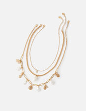 Pearly Layered Necklace Set, , large