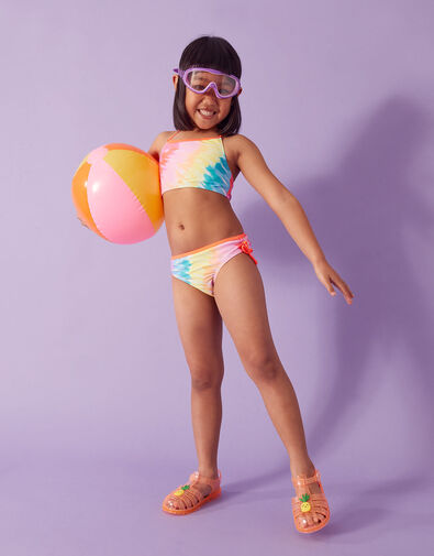 Kids Tie Dye Bikini Set with Recycled Polyester Multi, Multi (BRIGHTS-MULTI), large