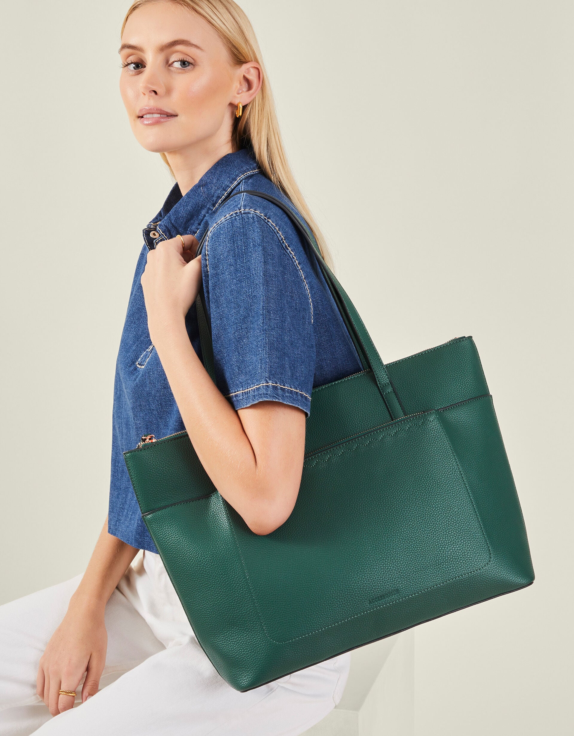 Zip Pocket Faux Leather Tote Bag | Totes & Shoppers | Accessorize