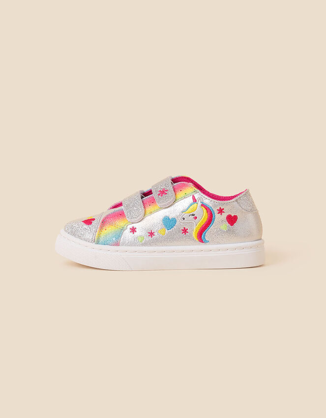 Girls Bright Metallic Unicorn Trainers, Multi (BRIGHTS-MULTI), large
