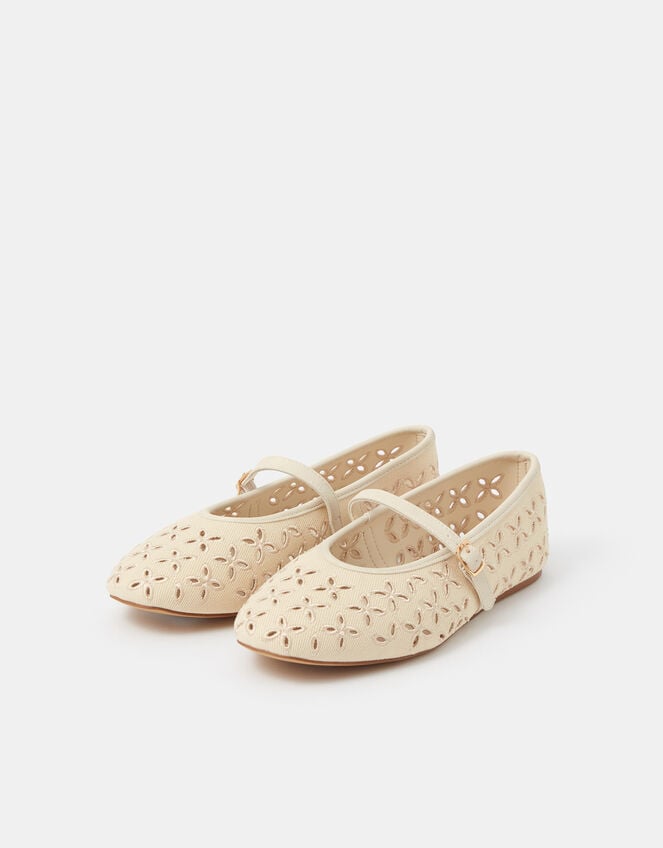Cut Out Mary Jane Ballet Flats, Cream (CREAM), large
