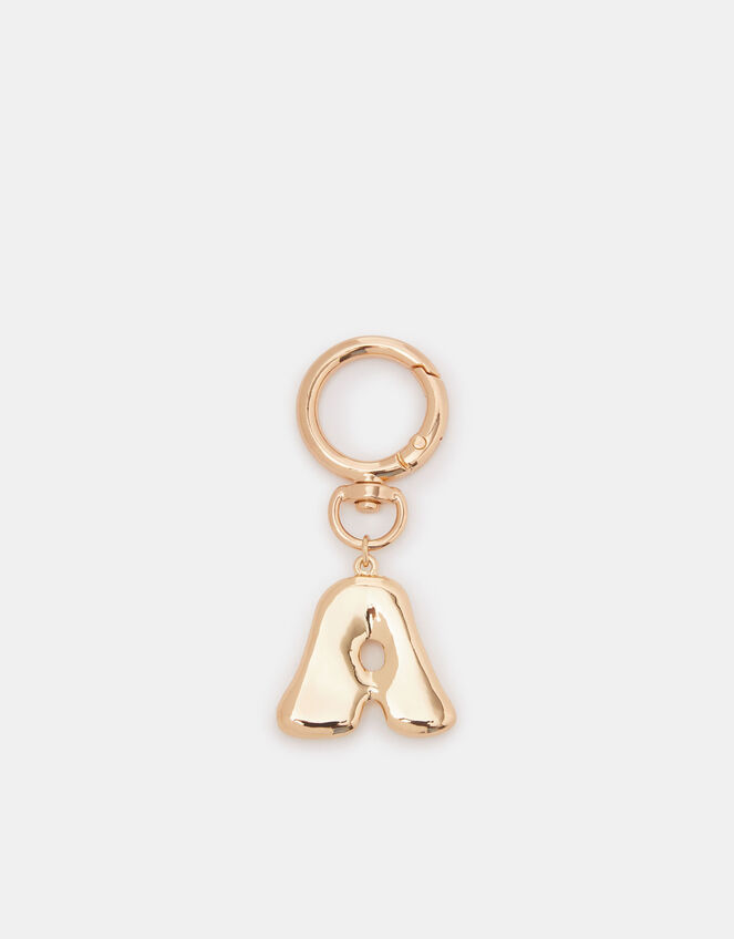 Bubble Initial Bag Charm, Gold (GOLD), large