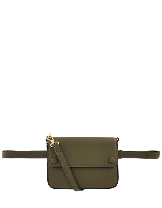 Faux Leather Belt Bag Green