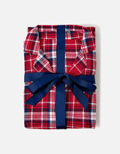 Check Button Full-Length Pyjama Set, Red (RED), large