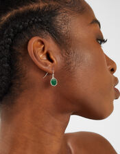 Sterling Silver-Plated Amazonite Stone Drop Earrings, , large