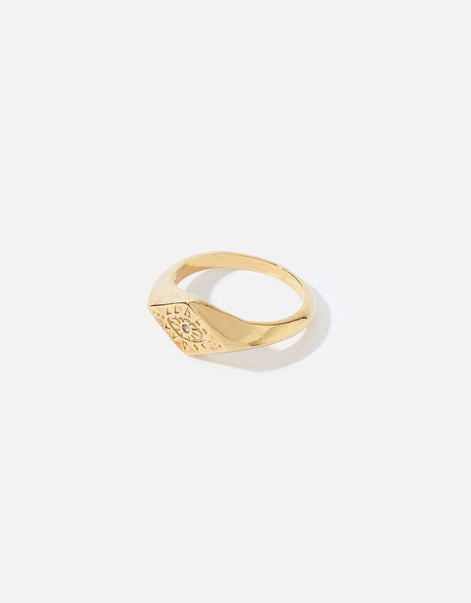 Gold-Plated Talisman Signet Ring , Gold (GOLD), large