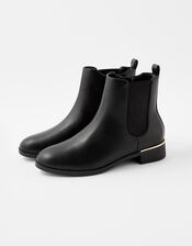 Metal Heel Chelsea Boots, Black (BLACK), large