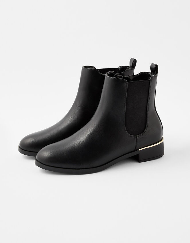 Metal Heel Chelsea Boots, Black (BLACK), large