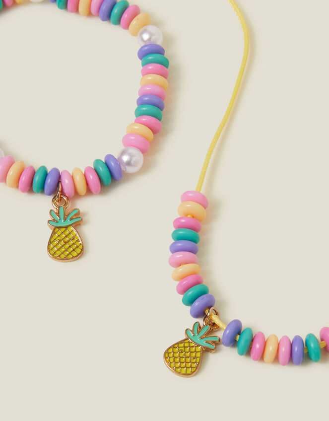 Girls Fruit Bead Necklace and Bracelet Set, , large