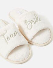 Team Bride Slippers, Ivory (IVORY), large