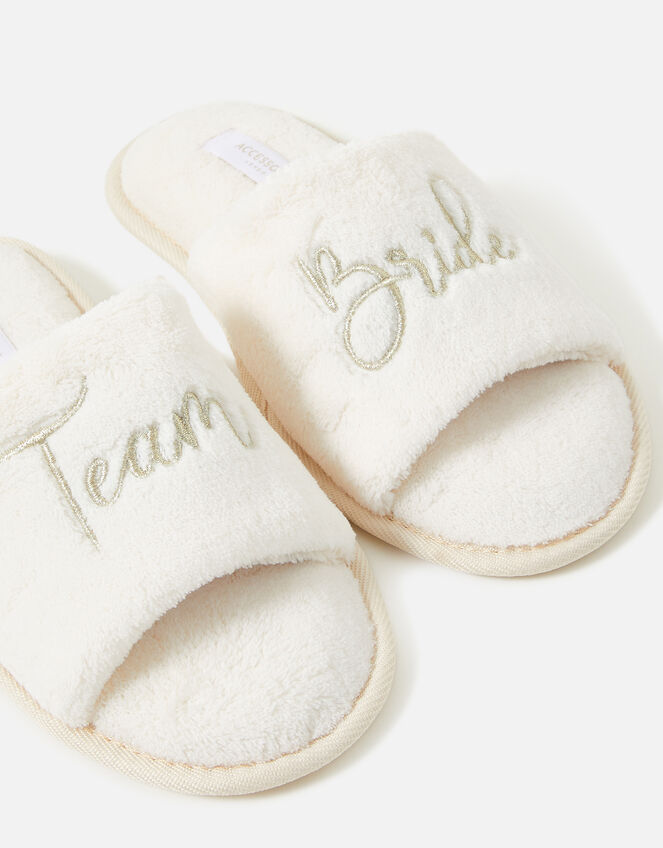 Team Bride Slippers, Ivory (IVORY), large