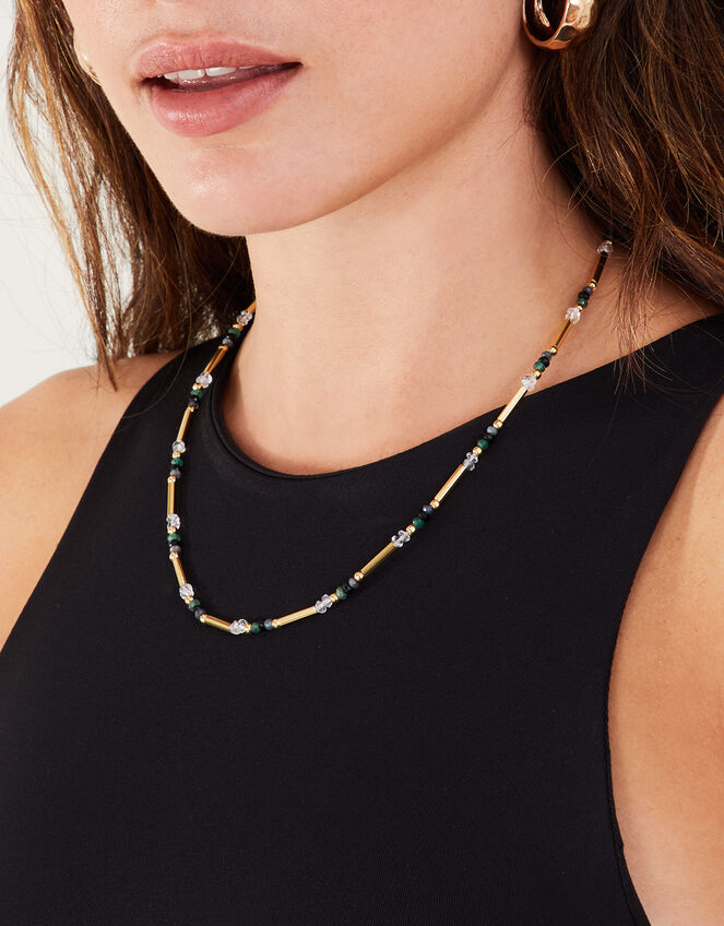 14ct Gold-Plated Mixed Stone Necklace, , large
