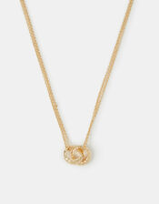 Linked Hoop Pendant Necklace, , large
