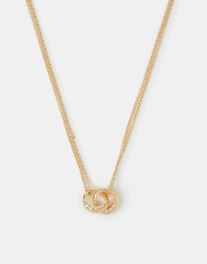 Linked Hoop Pendant Necklace, , large