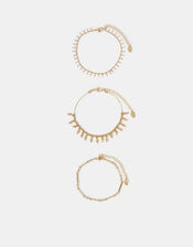 3-Pack Filigree Anklets, , large