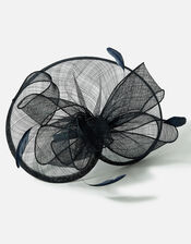 Mimsy Sin Bow Band Fascinator , Blue (NAVY), large