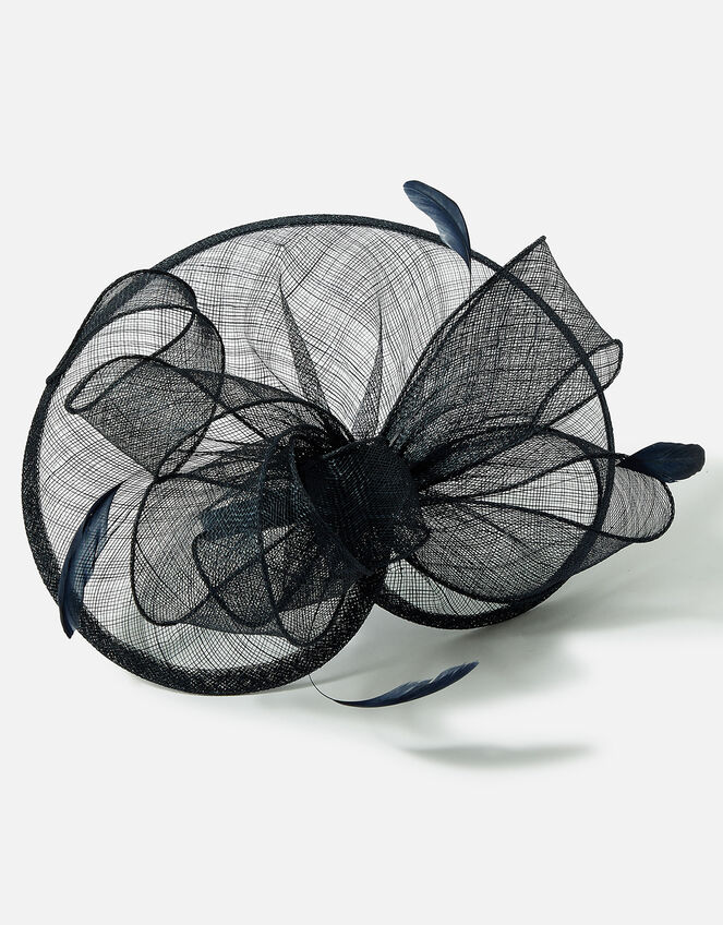 Mimsy Sin Bow Band Fascinator , Blue (NAVY), large