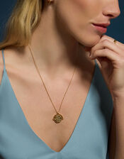 14ct Gold-Plated Coin Spinner Pendant Necklace, , large