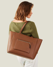 Front Pocket Tote Bag, Tan (TAN), large