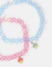 2-Pack Girls Heart Choker Necklaces, , large