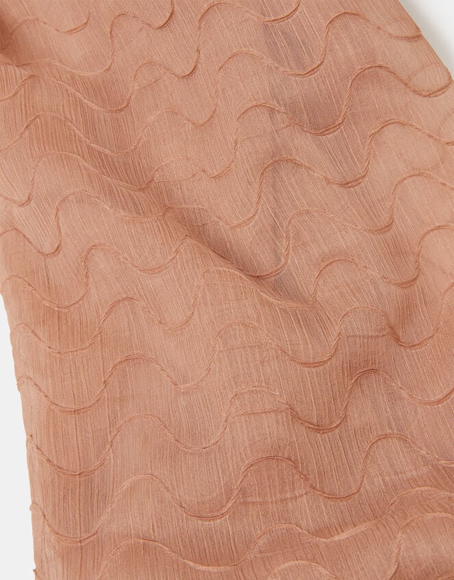 Lightweight Wave Stitch Scarf, Pink (PALE PINK), large