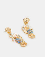 Statement Seahorse Drop Earrings, , large
