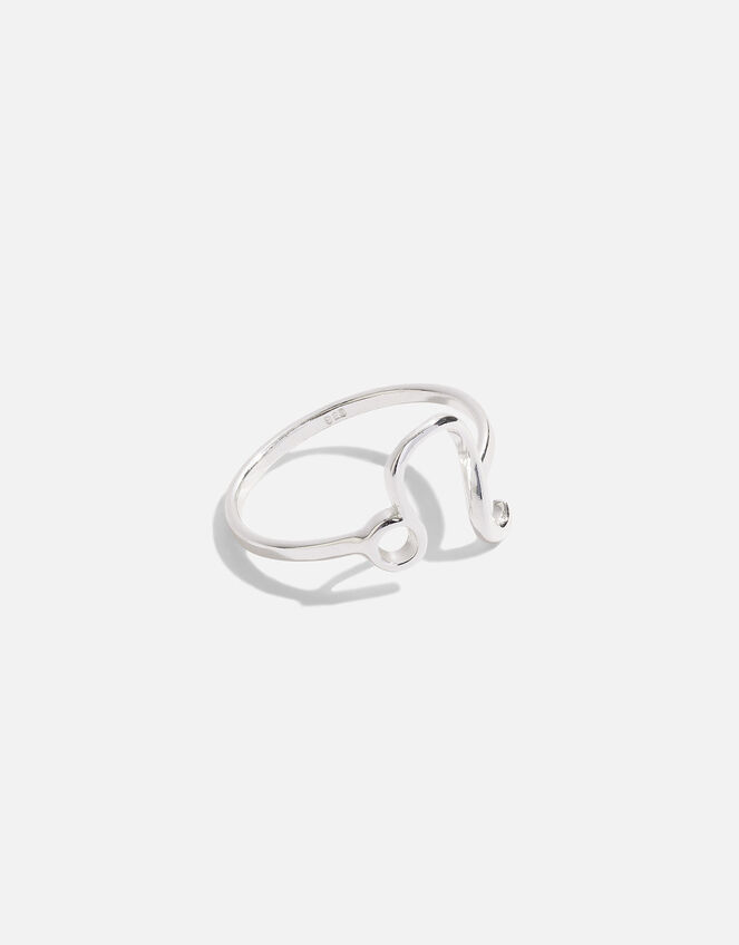 Sterling Silver Zodiac Leo Ring, Silver (ST SILVER), large