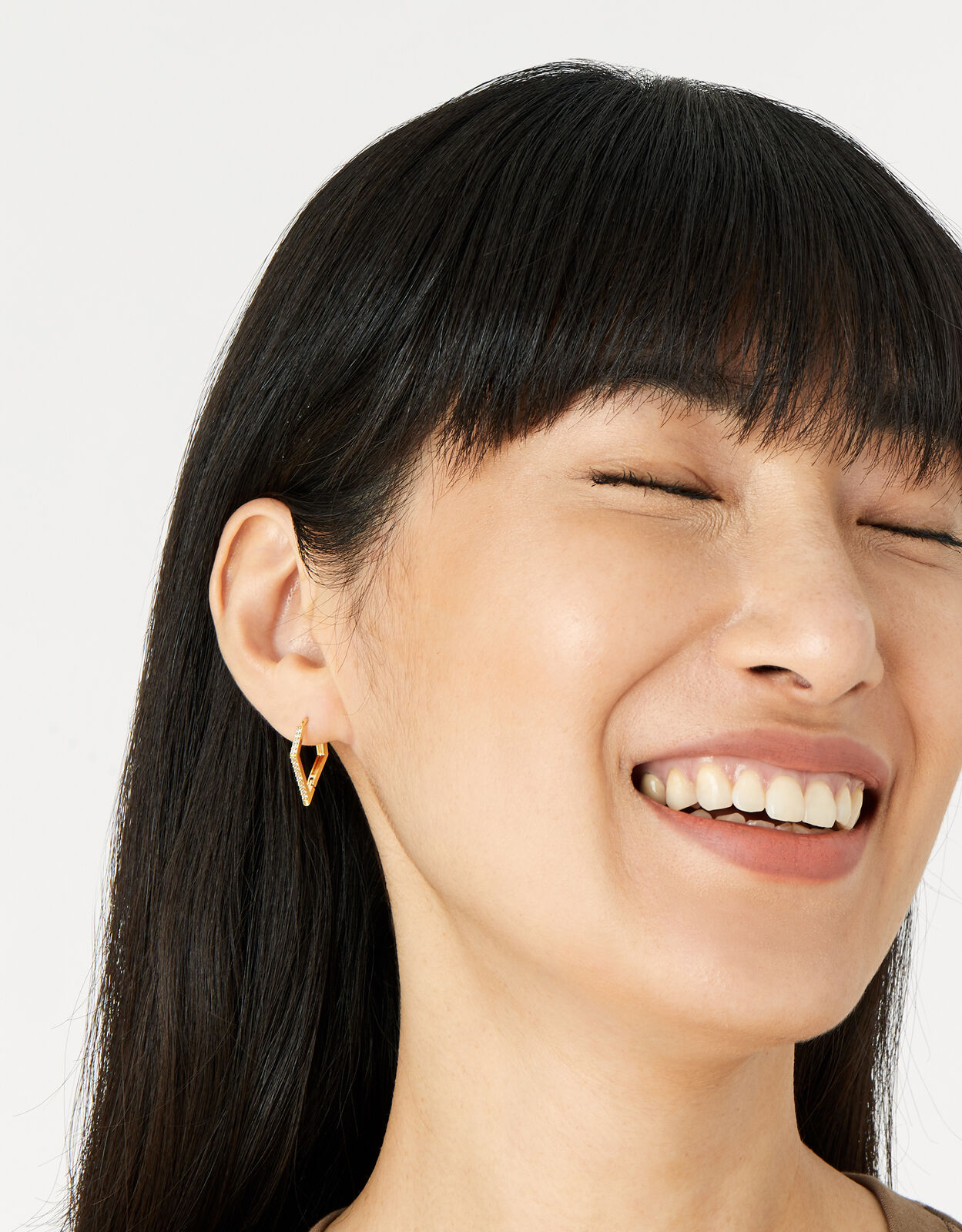 Diamond best sale shaped hoops