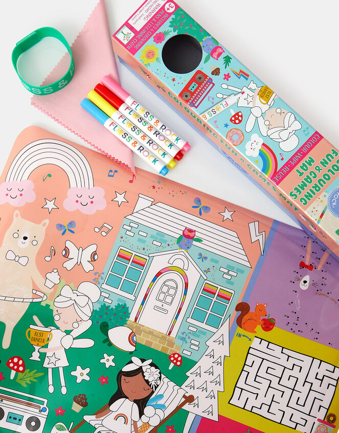 Floss & Rock Rainbow Fairy Colouring Fun & Games Mat, , large