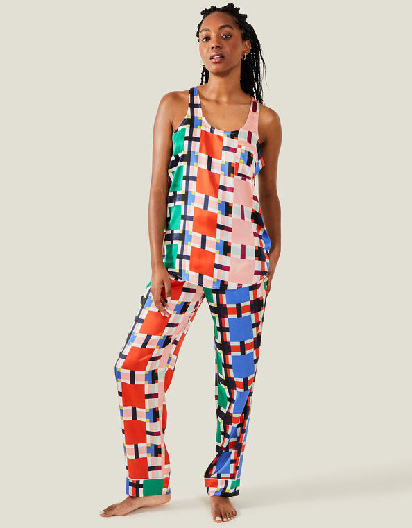Geometric Vest Pyjama Set, Multi (BRIGHTS-MULTI), large