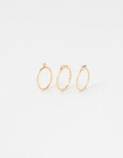 Baguette Gem Ring Set, Blue (BLUE), large