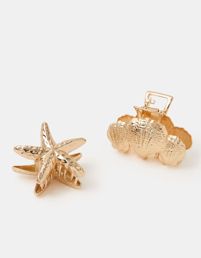 2-Pack Metal Shell & Starfish Claw Clips, , large