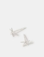 Sterling Silver Starfish Stud Earrings, , large