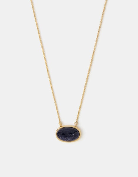 14ct Gold-Plated Stone Pendant Necklace, , large