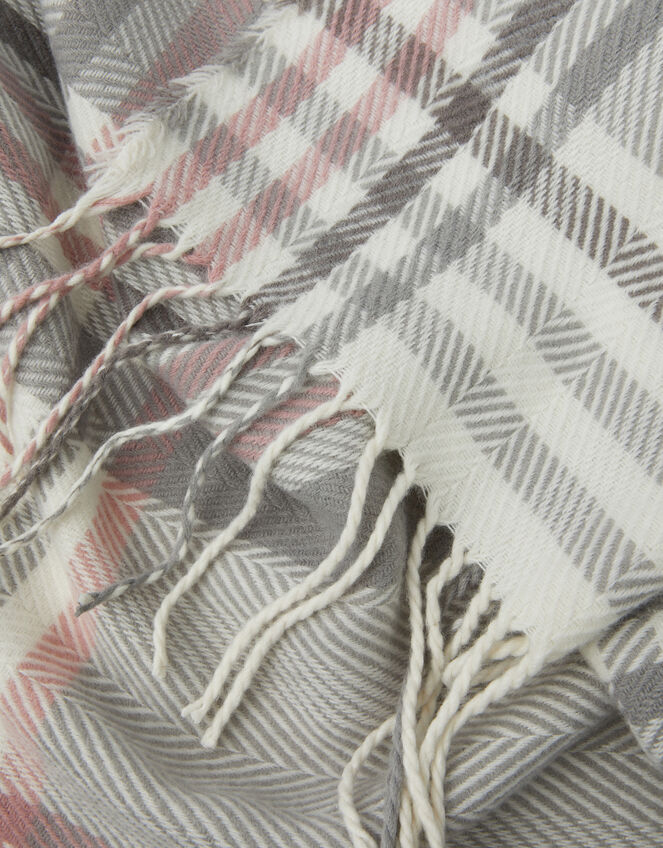 Pastel Check Blanket Scarf, , large