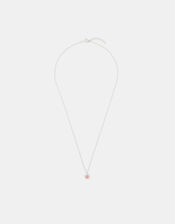 Sterling Silver Healing Stone Pendant Necklace, Pink (PINK), large