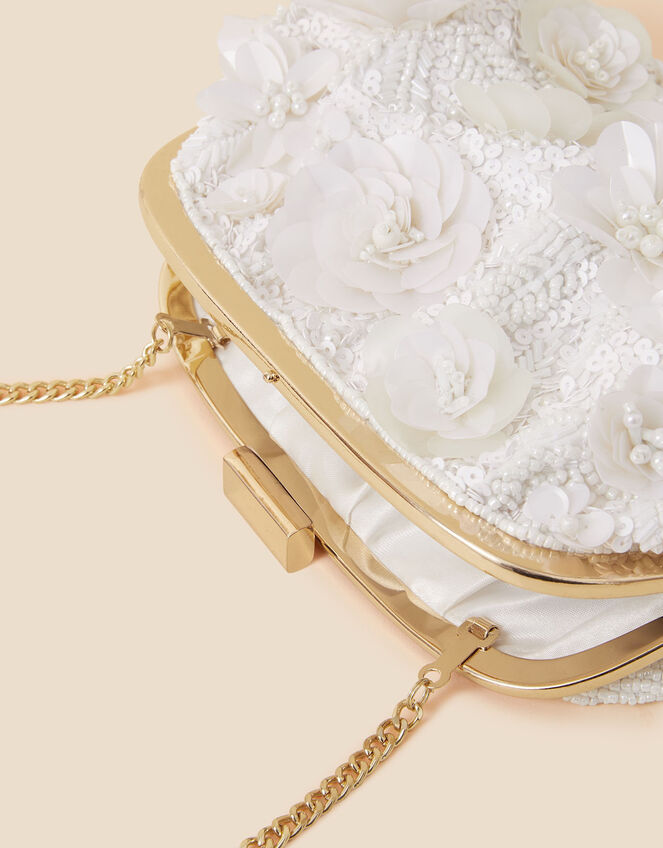Floral Bridal Clip Frame Bag, , large