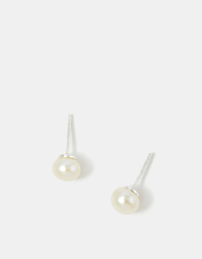Sterling Silver Freshwater Pearl Studs, , large
