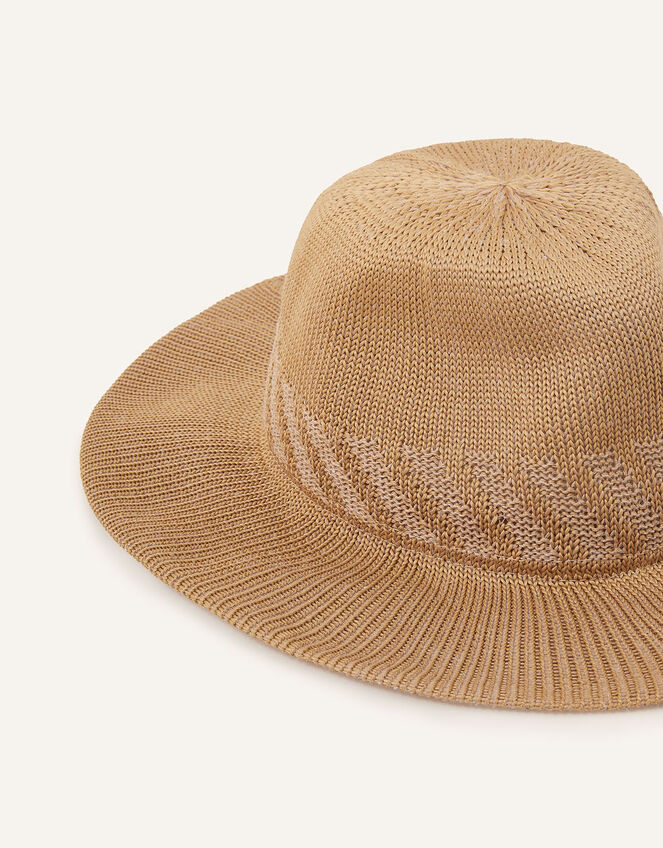 Packable Fedora Hat, Tan (TAN), large