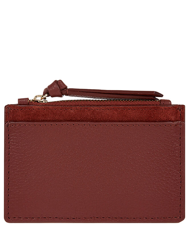 Leather Card Holder, Orange (RUST), large