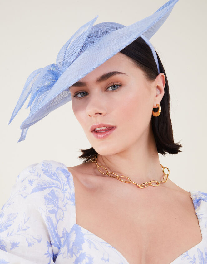 Flower Statement Disc Fascinator, Blue (BLUE), large