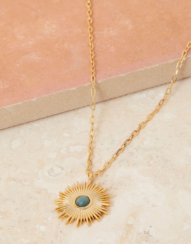 Gold plated sun necklace