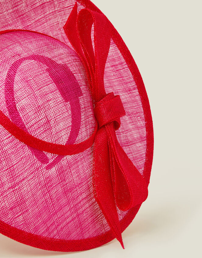 Two Tone Bow Disc Fascinator, Pink (FUCHSIA), large