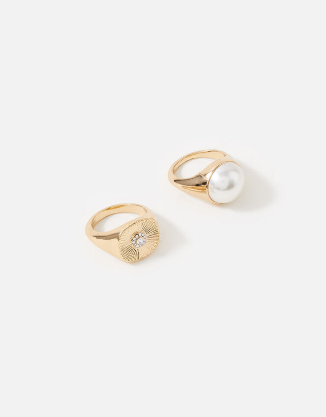 Signet Ring Set, Cream (PEARL), large