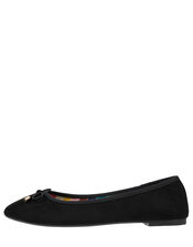 Ballerina Flats with Rainbow Lining, Black (BLACK), large