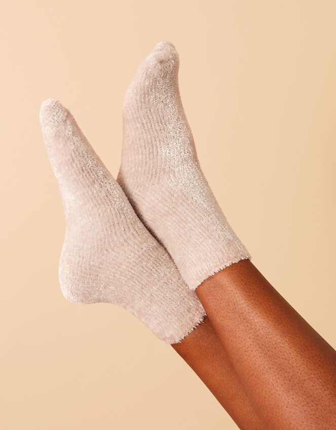 Fluffy Chenille Cosy Socks, Pink (PINK), large