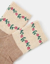 Flower Cuff Socks, , large
