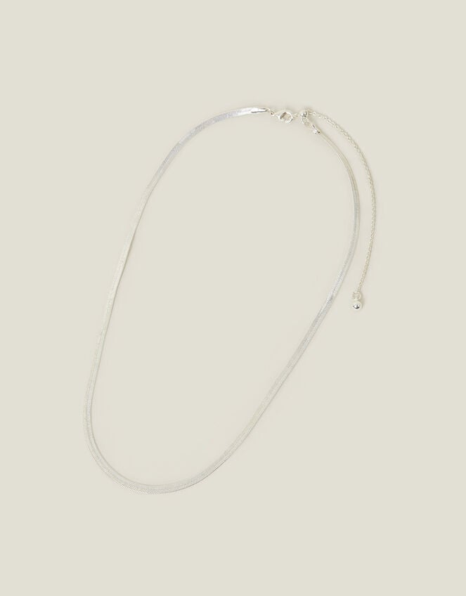 Sterling Silver-Plated Omega Chain Necklace, , large
