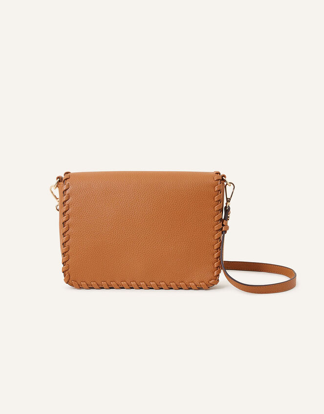 Whipstitch Flap Cross-Body Bag, , large