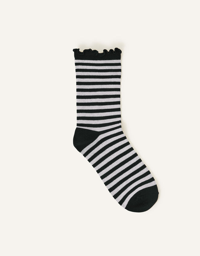 Stripe and Frill Socks Black | Socks & Tights | Accessorize UK